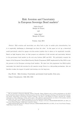 Risk Aversion and Uncertainty in the Euro Area Sovereign Bond