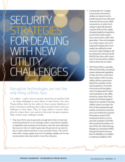 Security StrategieS for Dealing with new utility challengeS