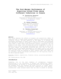 The Post-Merger Performance of Acquiring Listed Firms
