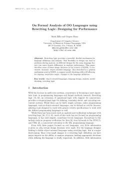 On Formal Analysis of OO Languages using Rewriting Logic