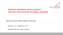BUSINESS INTELLIGENCE &ndash; THE KEY FOR SUCCESS IN PUBLIC