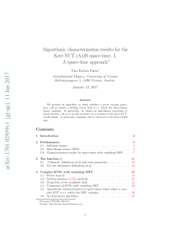 Algorithmic characterization results for the Kerr-NUT