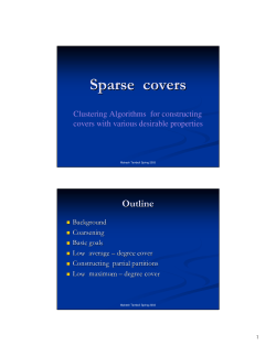 Clustering Algorithms for constructing covers with various desirable