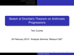 Sketch of Dirichlet`s Theorem on Arithmetic Progressions