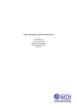 Choice and quality in action research practice