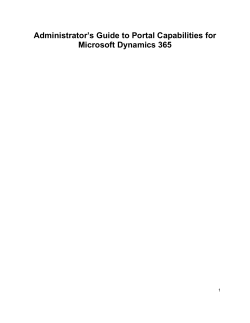Administrator`s Guide to Portal Capabilities for