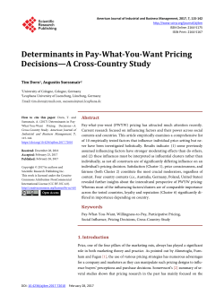 Determinants in Pay-What-You-Want Pricing Decisions—A Cross