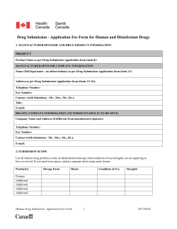 Drug Submission/Application Fee Form