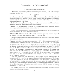 OPTIMALITY CONDITIONS 1. Unconstrained Optimization 1.1