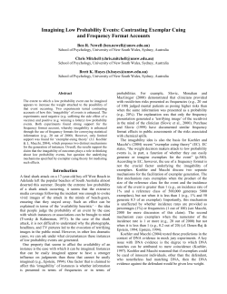 Imagining Low Probability Events: Contrasting Exemplar Cuing and