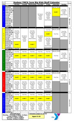 Big Kids Stuff Schedule