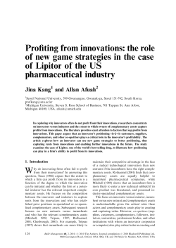 Profiting from innovations: the role of new game strategies in the