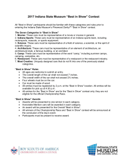 2010 Indiana State Museum Pinewood Open Rules
