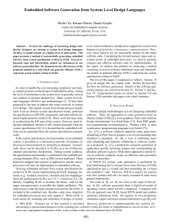 Embedded Software Generation from System Level Design