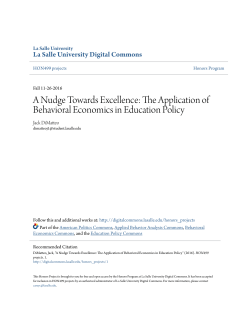 The Application of Behavioral Economics in Education Policy