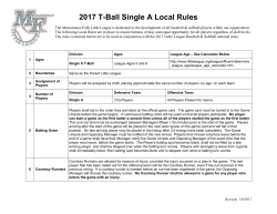 2017 T-Ball Single A Local Rules