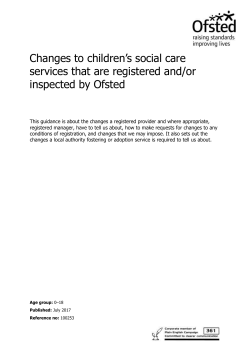 Changes to children`s social care services that are