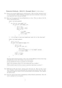 Numerical Methods, Example Sheets (R0) 2014/15