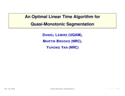 An Optimal Linear Time Algorithm for Quasi