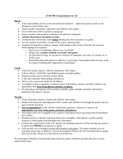 JCSD 509-J Expectations For All Player &bull; Takes responsibility for his