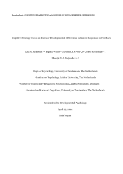 Cognitive Strategy Use as an Index of Developmental Differences in