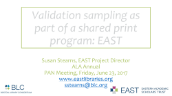 EAST Cohort 2 Kickoff Webinars - Center for Research Libraries