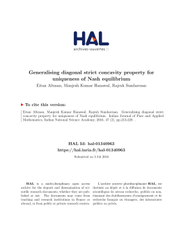 Generalising diagonal strict concavity property for - HAL