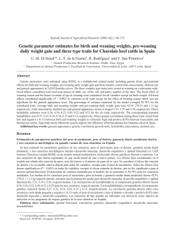 Genetic parameter estimates for birth and weaning weights