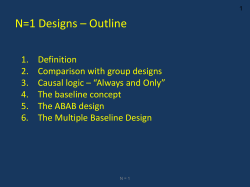 N=1 Designs