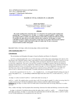 radius-vital edges in a graph - International Journal of Mathematical