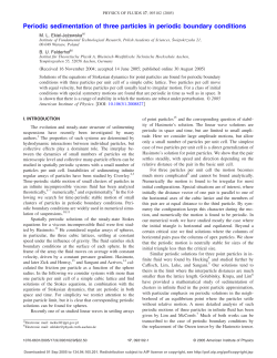 Periodic sedimentation of three particles in periodic