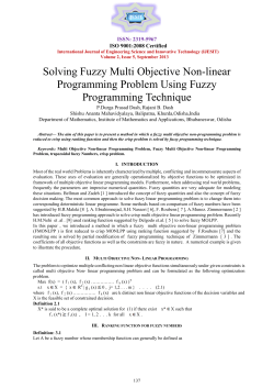 Solving Fuzzy Multi Objective Non