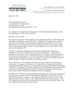 USDOT Order Updating NEPA Implementing Procedures, January