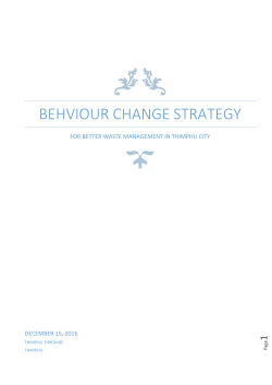 BehVIOUR cHANGE STRATEGY
