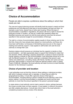 Choice of Accommodation - Local Government Association