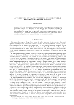 ASYMPTOTICS OF VALUE FUNCTIONS OF DISCRETE