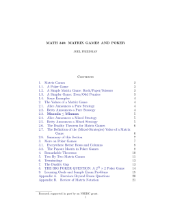 Matrix Games and Poker - UBC Math