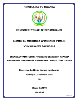 2015-16 Kinyarwanda Budget Speech