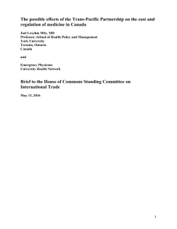 The possible effects of the Trans-Pacific Partnership on the cost and