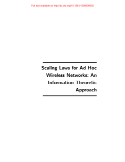 Scaling Laws for Ad Hoc Wireless Networks: An