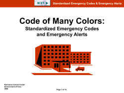 Code of Many Colors: Standardized Emergency Codes and