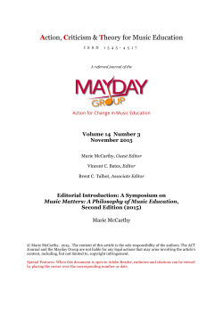 Editorial Introduction: A Symposium on Music Matters: A Philosophy