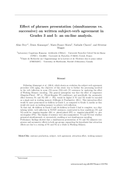 (simultaneous vs. successive) on written subject-verb