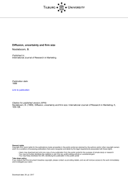 Tilburg University Diffusion, uncertainty and firm