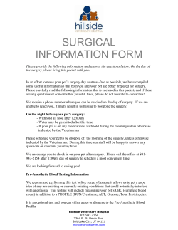 surgical information form - Hillside Veterinary Hospital