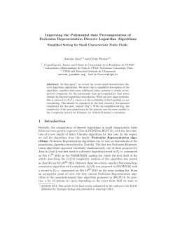 Improving the Polynomial time Precomputation of Frobenius