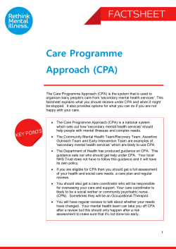 Care Programme Approach (CPA)