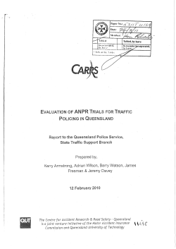 Queensland evaluation report, Evaluation of ANPR Trials for Traffic