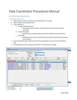 Jenzabar Data Coordinator Procedures Manual