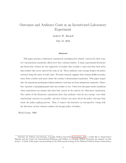 Outcomes and Audience Costs in an Incentivized Laboratory